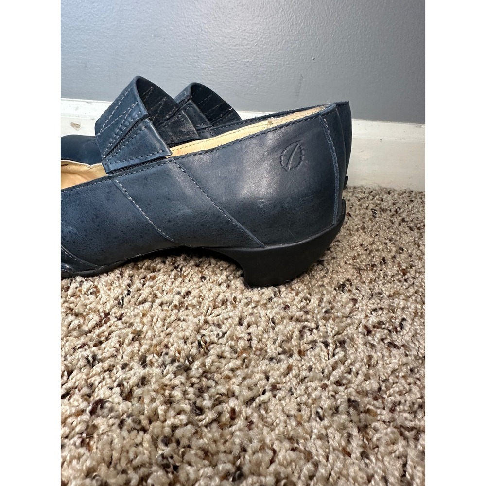 Sergio Tomani Blue Leather Mary Jane Low Heel Pumps EU 38 US 7.5 - Picture 4 of 10